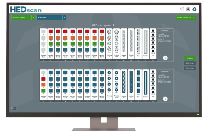 FieldLine-HEDscan-Graphic User Interface - front view - chassis interface